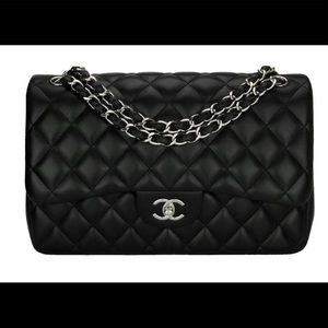 Black Chanel double flap  jumbo 100% authentic!